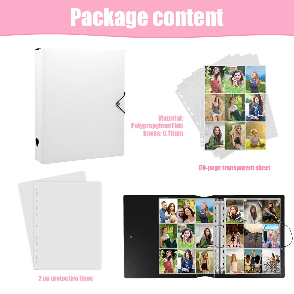 Photocard Binder Set Portable Photocard Holder with 50 Pages 9 Pocket teBWi