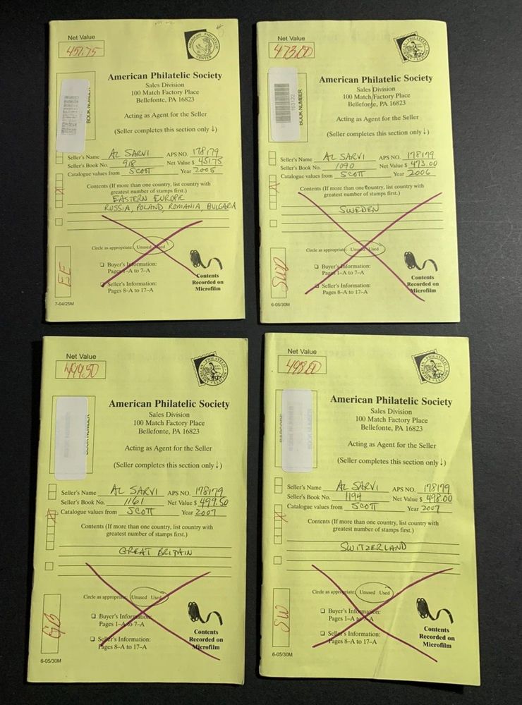 American Philatelic Society Retired Circuit/Sales Books 4x - Europe
