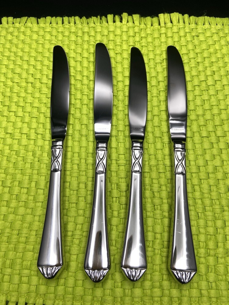 4 Lenox British Colonial 18/10 Stainless Dinner Knives 9-1/4” Glossy New unused