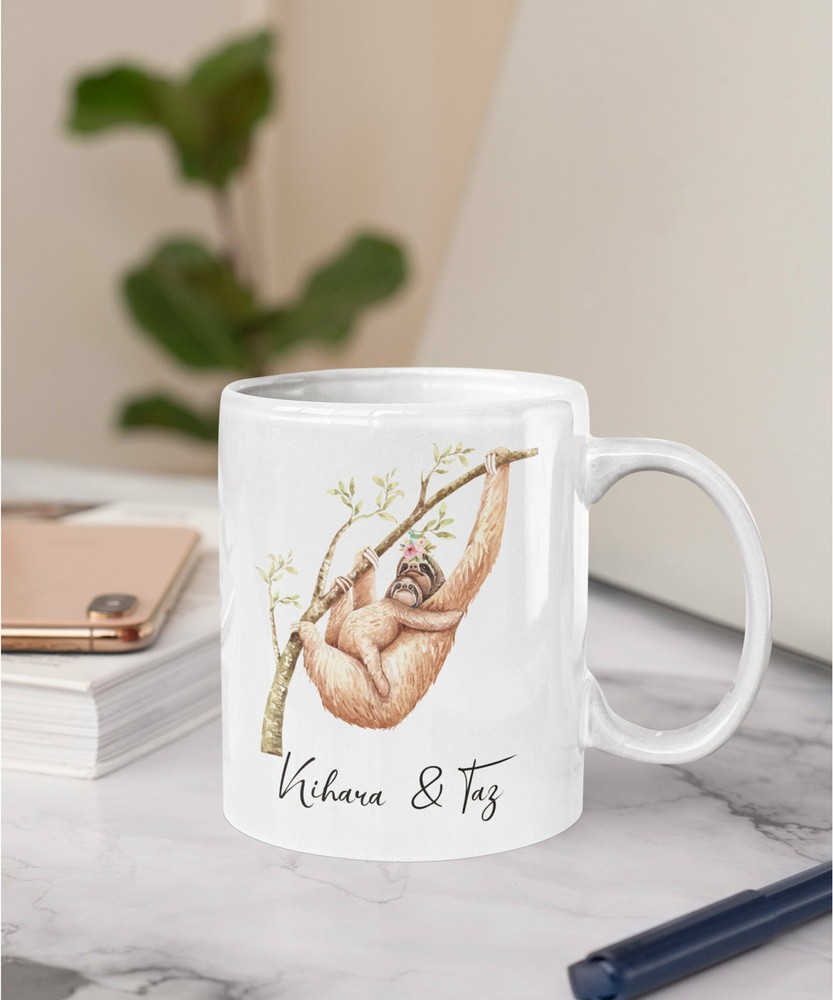 Personalized Sloth Mug Sloth Gifts Sloth Gift For Her Cute Sloth Cup Funny