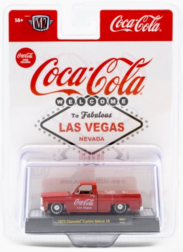 M2 MACHINES 1973 CHEVY CUSTOM DELUXE 10 SQUAREBODY COCA-COLA LAS VEGAS EXCLUSIVE