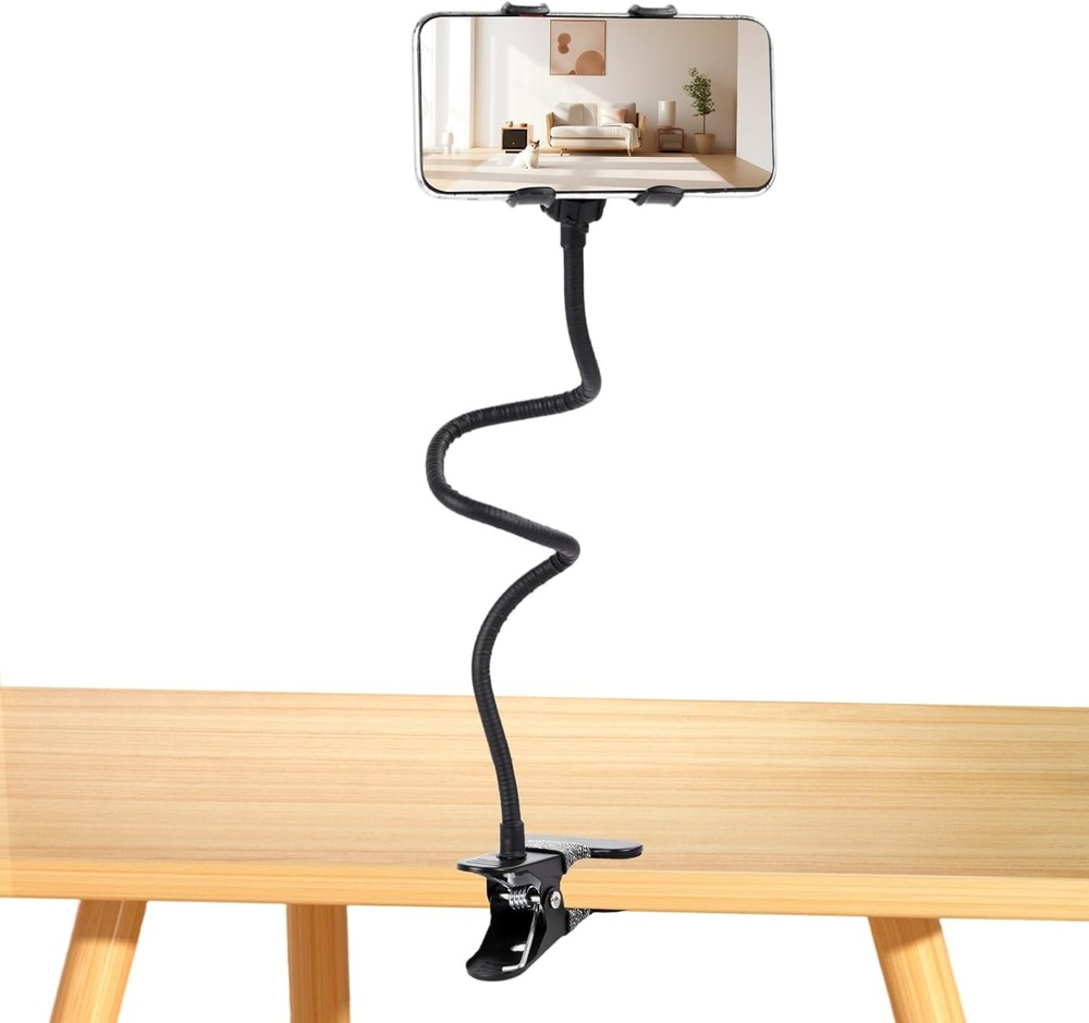 Gooseneck Phone Holder for Bed,Flexible Arm Clip,Lazy Bracket Mount Clamp for De