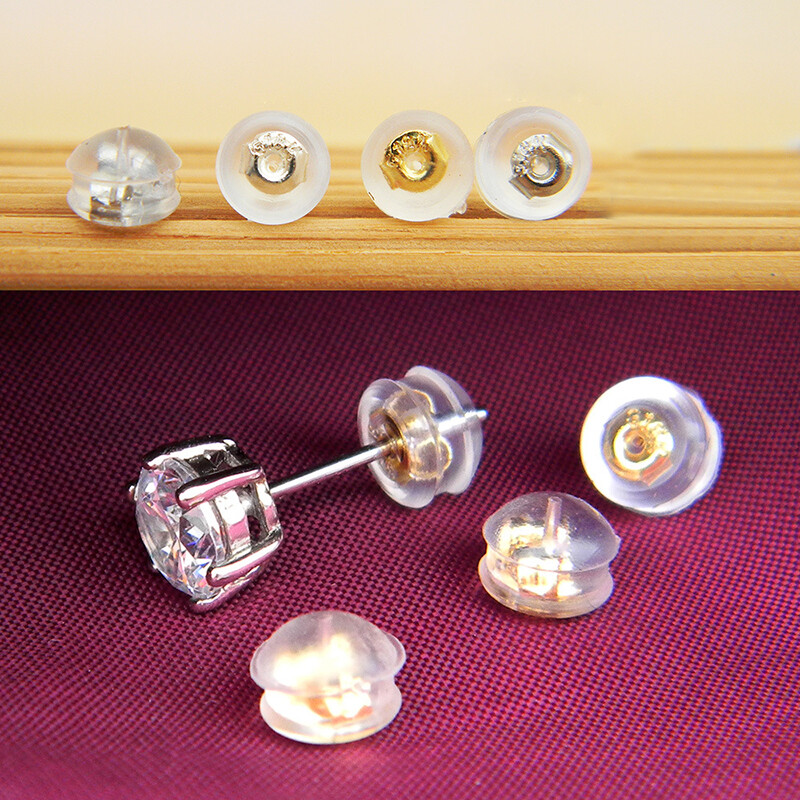 2Pcs Silicone Butterfly Earring Backs for Stud Earrings Secure Fit