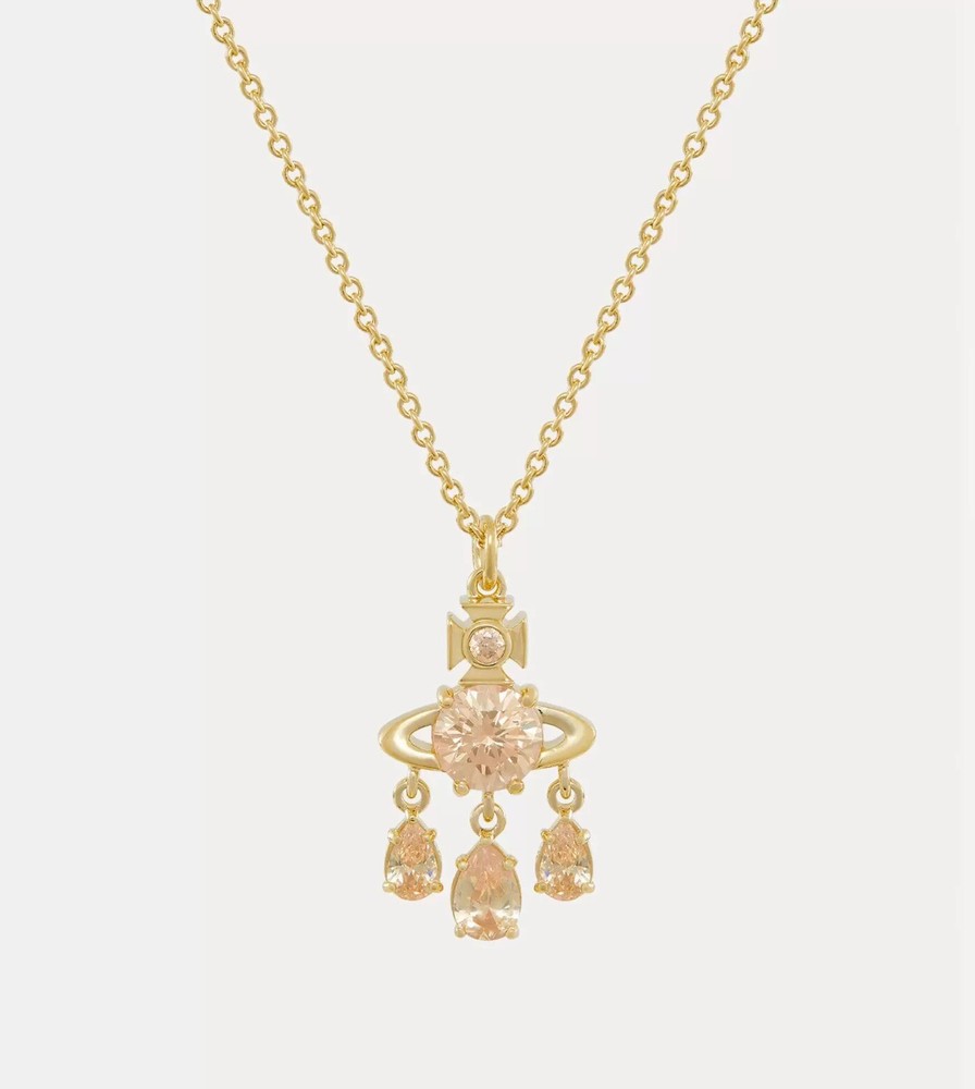 Vivienne Westwood Nana Crystal Triple Drop Pendant Necklace with Original Box
