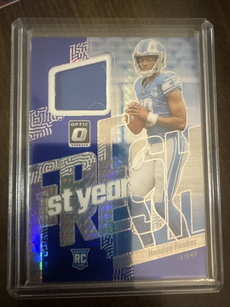 2023 Hendon Hooker Donruss Optic 1st Year Fresh Rookie Card Patch #FYF-HH Lions