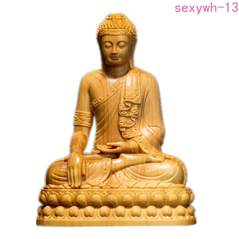 Handcrafted Wooden Shakyamuni Buddha Statue for Aesthetic Home Decor