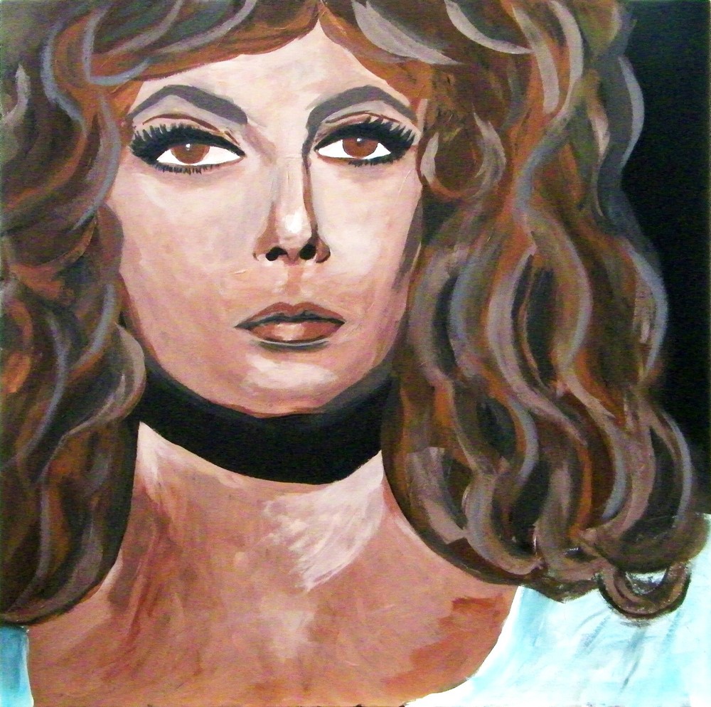 Earthy Brown Original Woman Portrait Painting in Warm Tones Cozy Wall Art 20x20