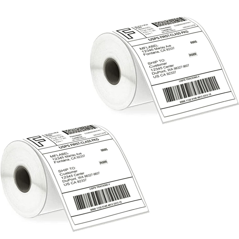 2 Rolls 4x6 Direct Thermal Shipping Label Perforated 250/Roll for Zebra & Rollo