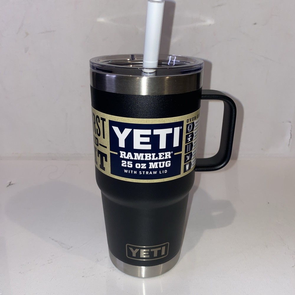 YETI Rambler 25 oz Mug with Straw Lid in Black