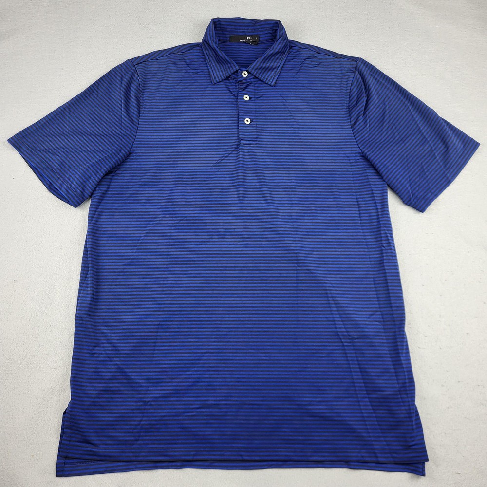 Ralph Lauren RLX Polo Shirt Mens Large Performance Stretch Golf Stripe
