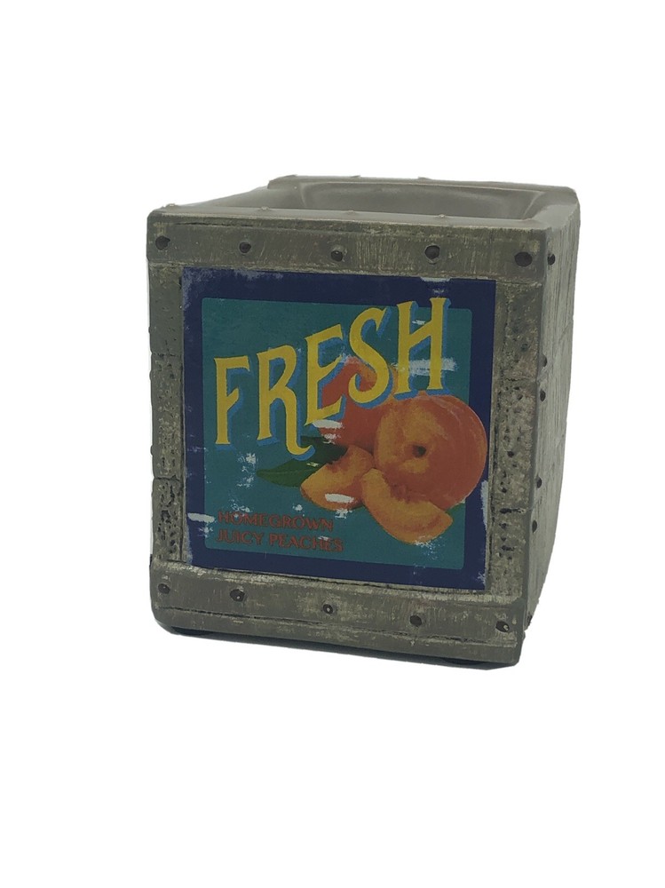 Scentsy “Fruit Crate” Element Wax Warmer Double Sided Peach Fruit 3 Rivers Apple-image