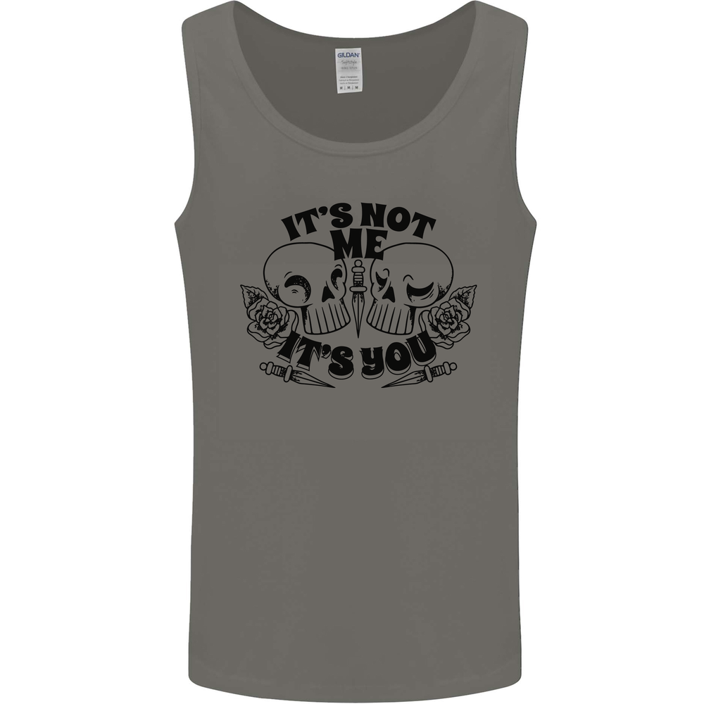 It's Not Me Anti Valentines Singles Day Skull Mens Vest Tank Top