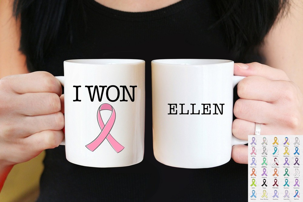 I Won Cancer Mug Cancer Fighter Gift Cancer Encouragement Gift Custom Name Mug
