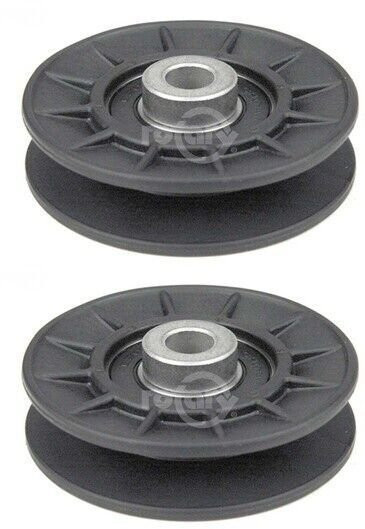 2-Pack John Deere X300 X305R X350R V-Belt Idler Pulley AM115460 Replacement