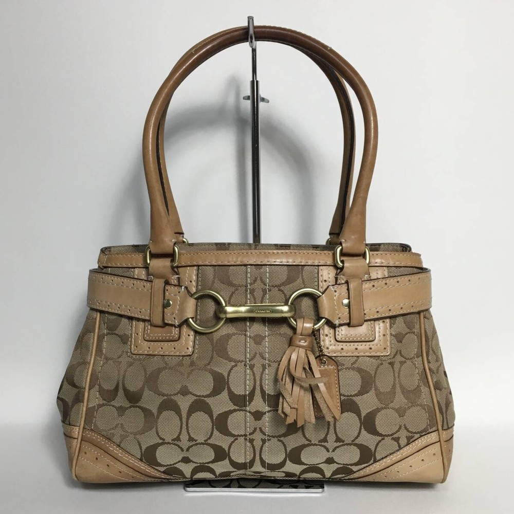 Coach Signature Light Brown Leather Handbag 74B289  