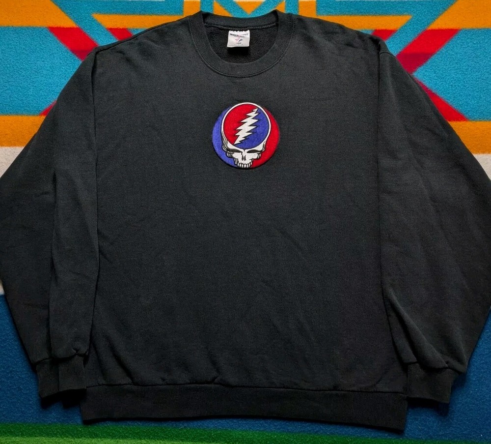 Vintage Grateful Dead Bootleg Crewneck Sweatshirt with Parking Lot Patch Size Large
