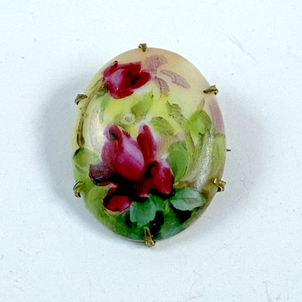 Delicado Broche Flor Victoriano Antiguo Pintado a Mano Estilo Antiguo Tipo C Captura