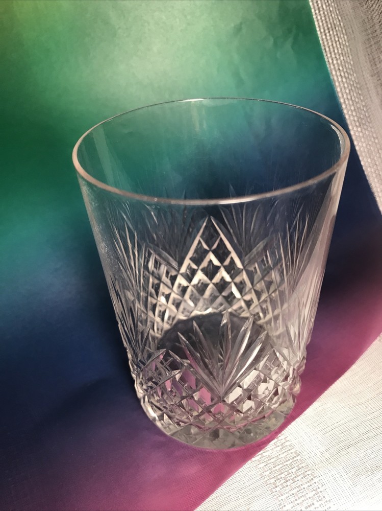 VTG Set of 3 Clear Starburst Cut Beverage Juice Cordial Tumbler Drinking Glasses