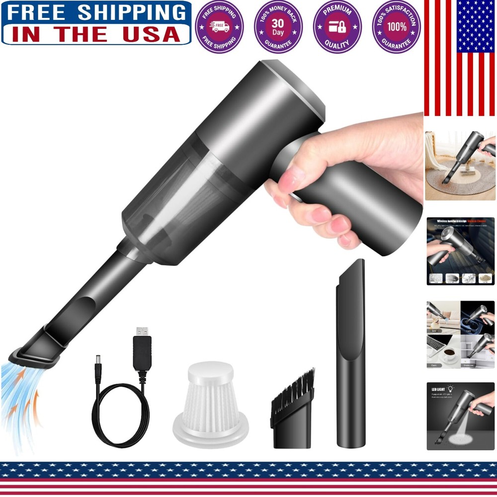 Powerful Rechargeable Handheld Vacuum Cleaner for Home, Office & Car Cleaning