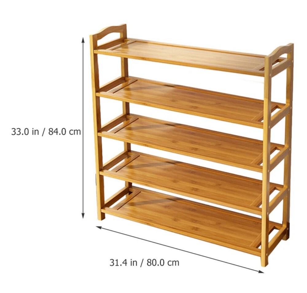 4/5/6 TIERS BAMBOO SHOE RACK FOOTWEAR ORGANISER WOODEN STORAGE SHELVES STAND UK