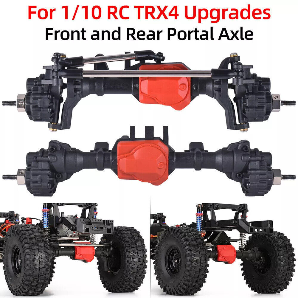 Metal Plastic Portal Axles Front+ Rear for 1/10 Traxxas TRX-4 RC Upgrades Parts