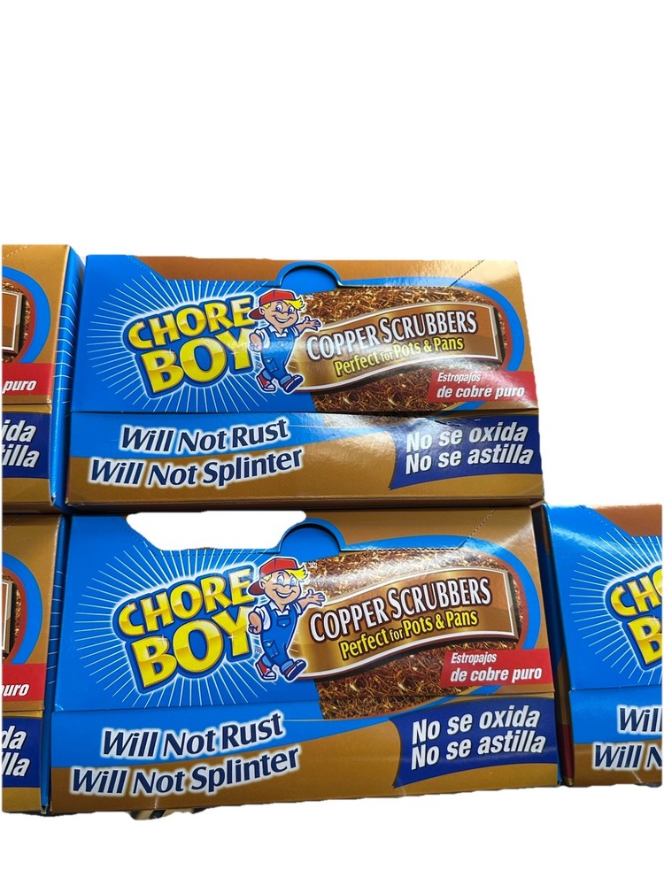 CHORE BOY  COPPER SCRUBBER , 36  PIECES  LOT ..100 % COPPER,  NEW Free Shipping