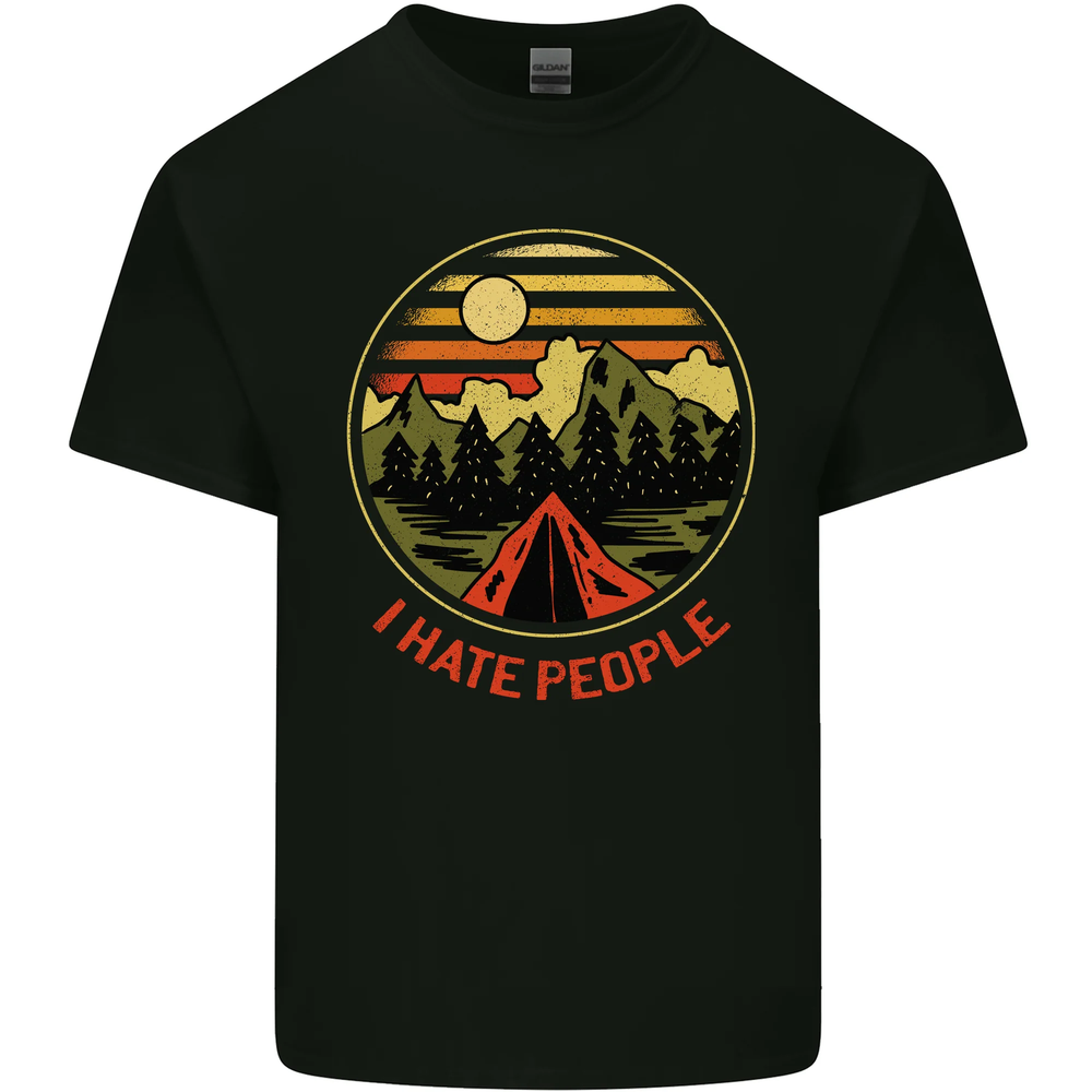 I Hate People Funny Camping Outdoors Trekking Mens Cotton T-Shirt Tee Top