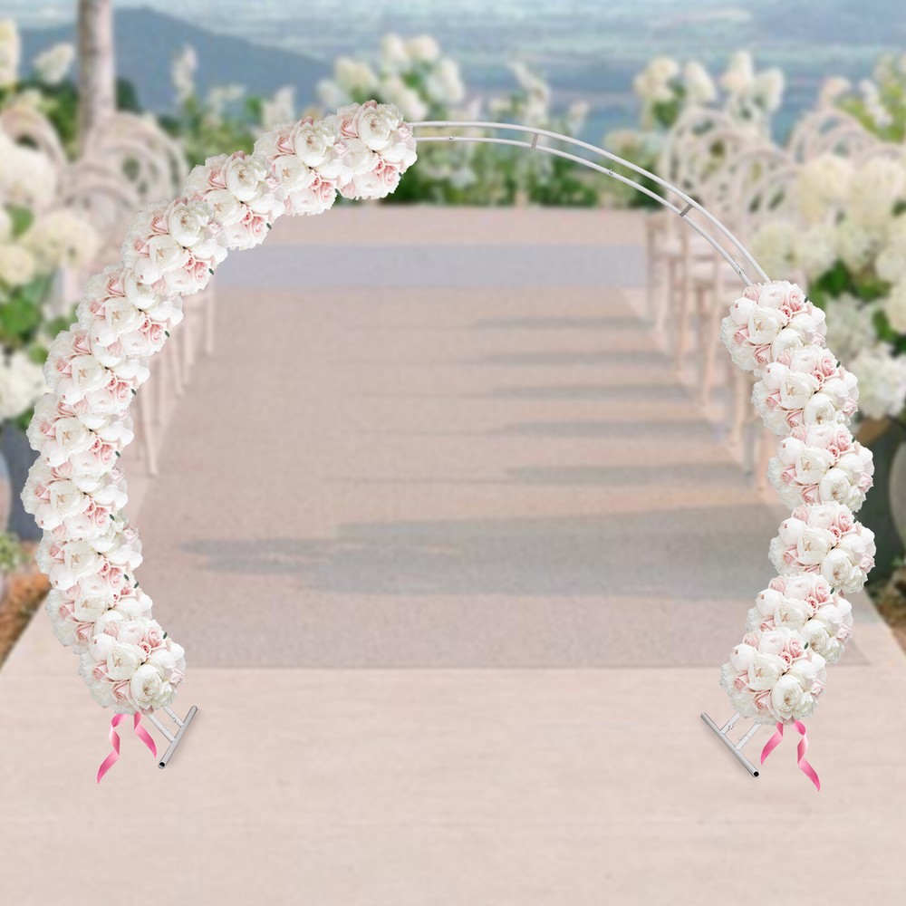 Elegant Wedding Arch Frame with Floral Balloon Backdrop for Bridal Party Decorations