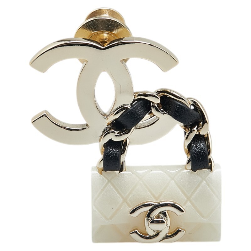 Chanel Coco Mark Matrasse Bag Motif Pin Brooch Gold 616395