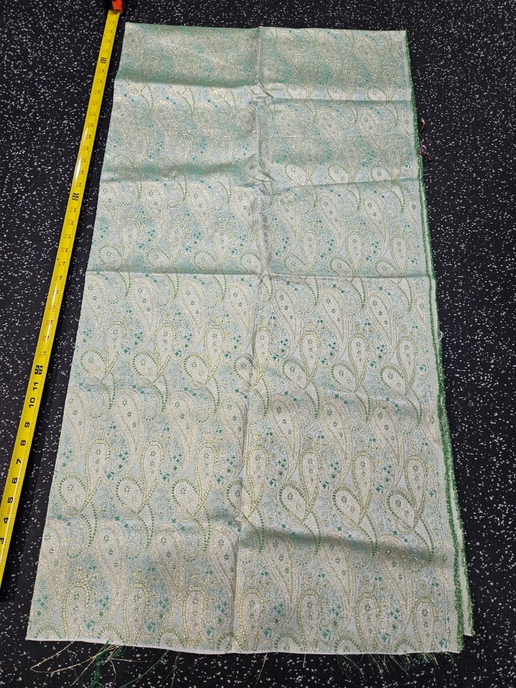 Lot of 2+yards Gold Paisley Glitter Fabric