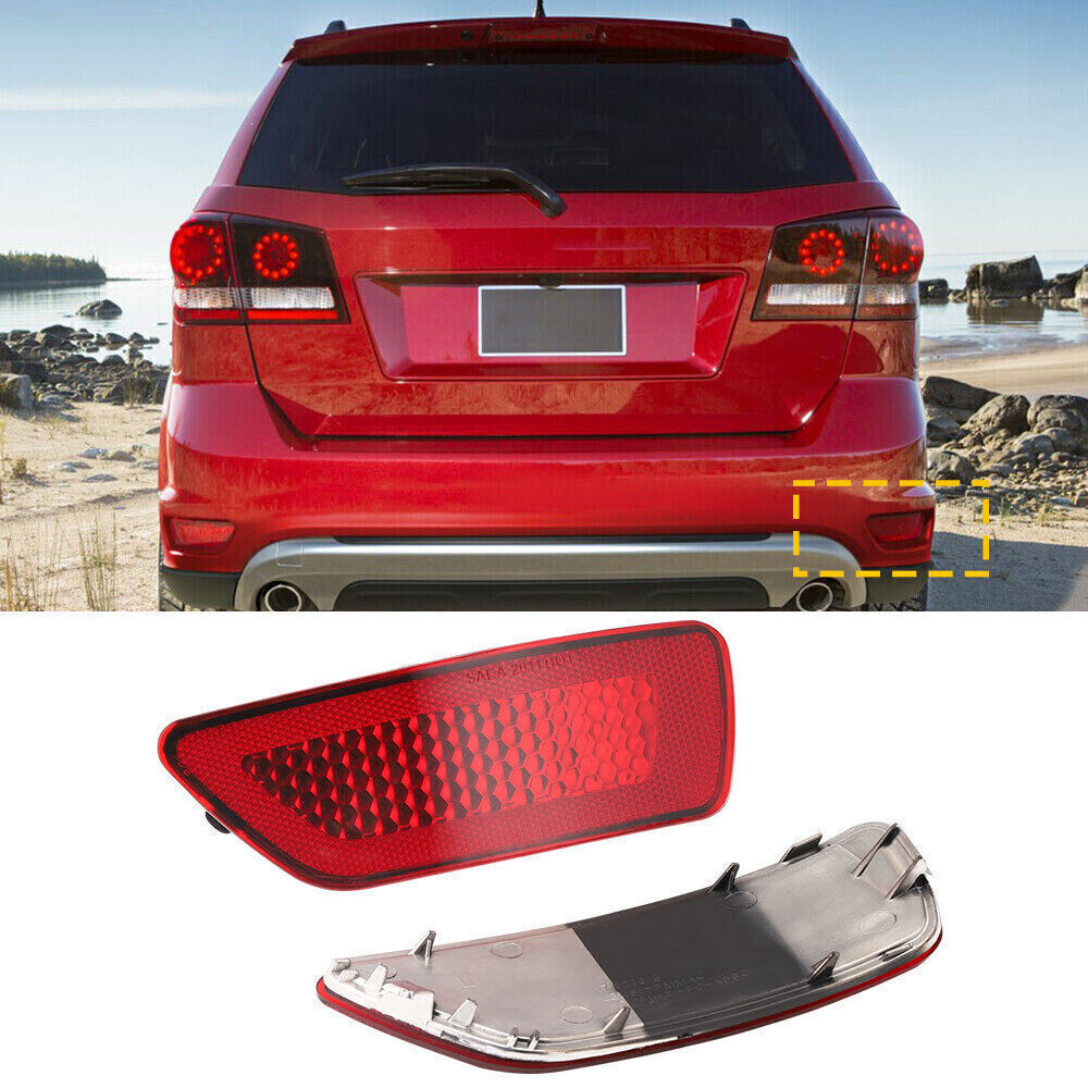 Pair Rear Bumper Reflector Light For Jeep Grand Cherokee Compass Dodge Journey*
