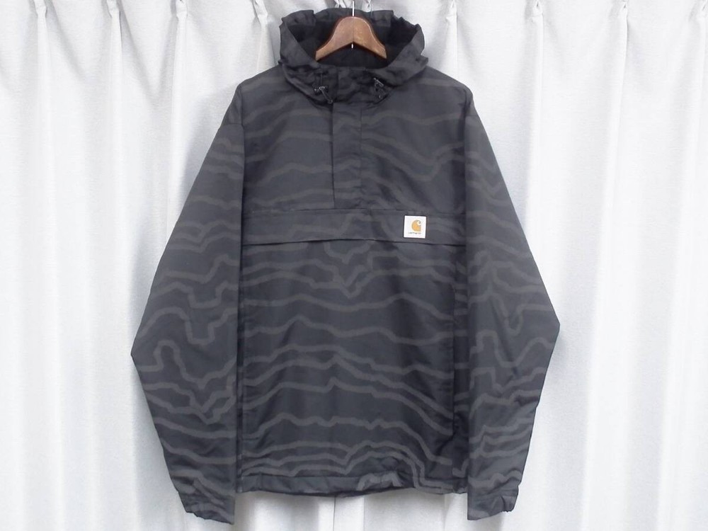 Rare Xxl Carhartt Wip Nimbus Pullover Nylon Parka Reflector Black Anorak Active