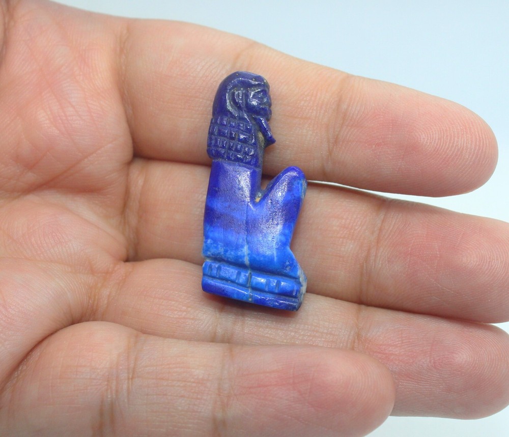Rare Ancient Egyptian Antique Lapis Lazuli Statue of King BC Egyptology