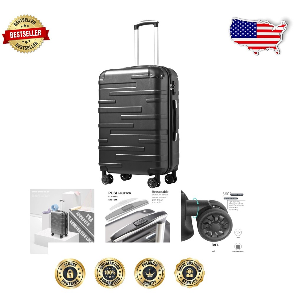 22 Inch Grey Hardside Spinner Carry-On with TSA Lock  