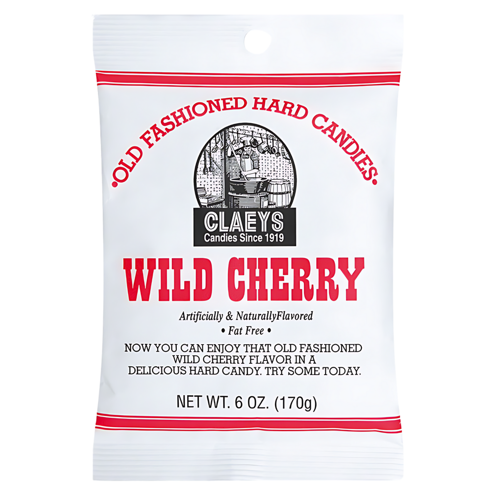 Claeys Old Fashioned Wild Cherry Hard Candy 6oz Bag Retro Candy Christmas Sale