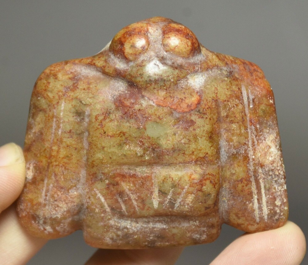 6CM Hongshan Culture Ancient Jade Carved Flying Bird Amulet Pendant