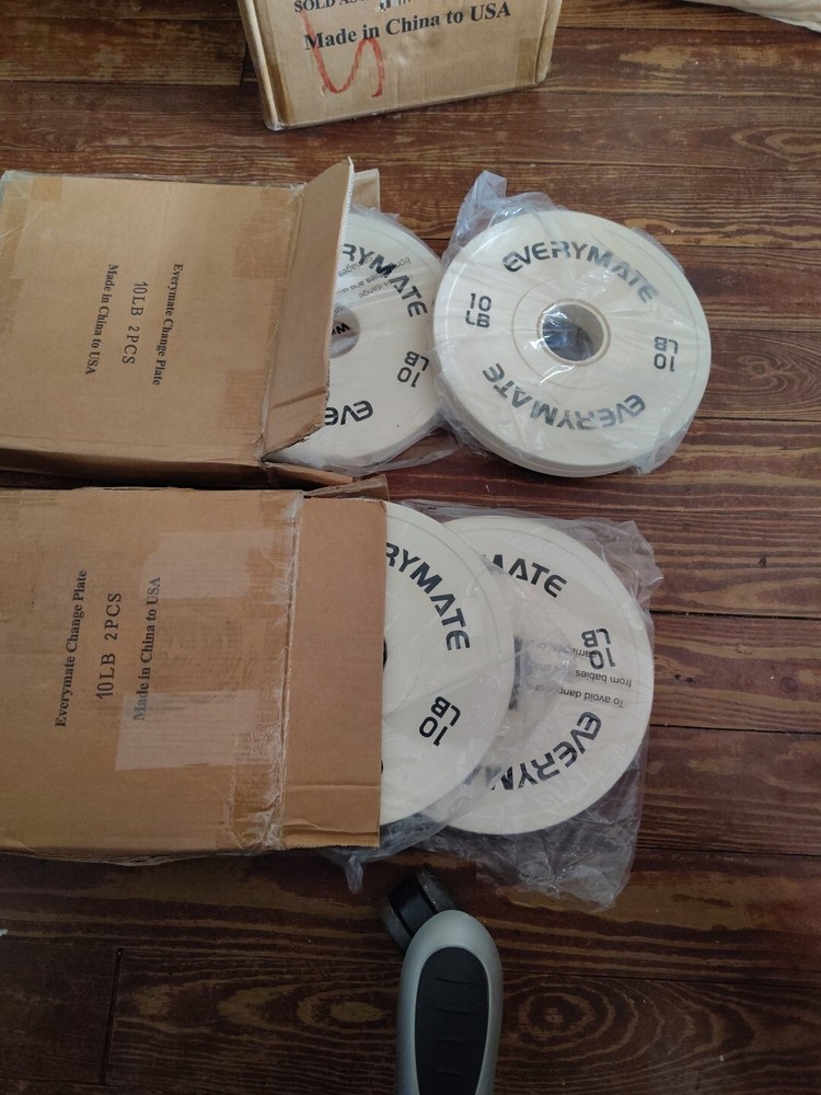 Weight Plates 10LBx4 Olympic Bumper Plates Grip Weight Plates Strength Training