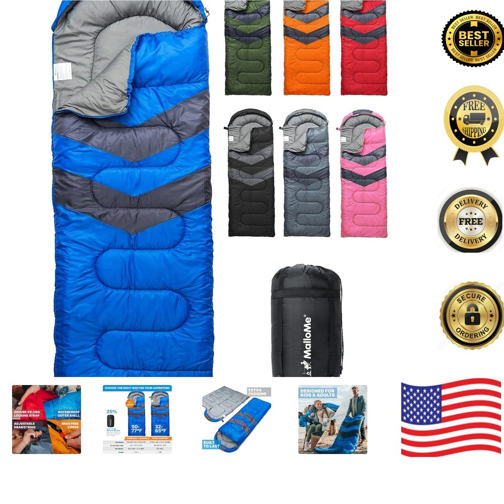 Ultralight Backpacking Sleeping Bag - Waterproof 3 Season Gear Essential