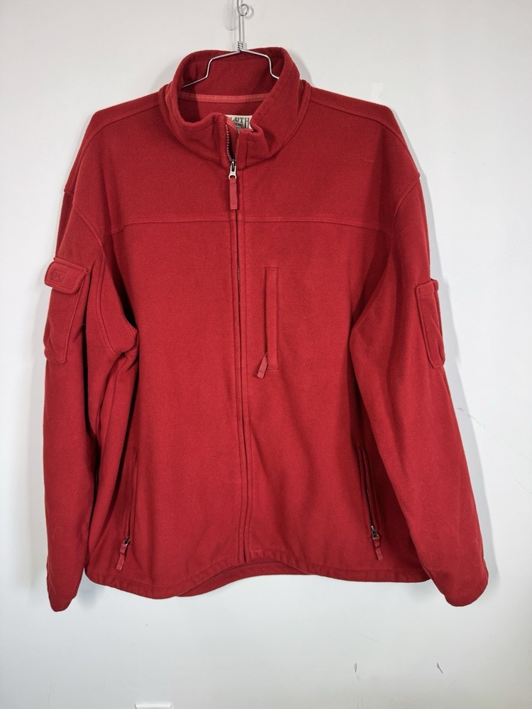 Duluth Trading Shoreman Fleece Windproof Jacket Red Full Zip Size 3X Tall Warm