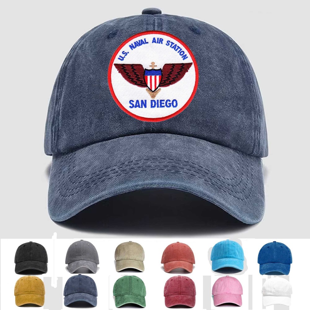 Custom Embroidered Hat San Diego Air Station California, Veteran Cap, Gift Idea