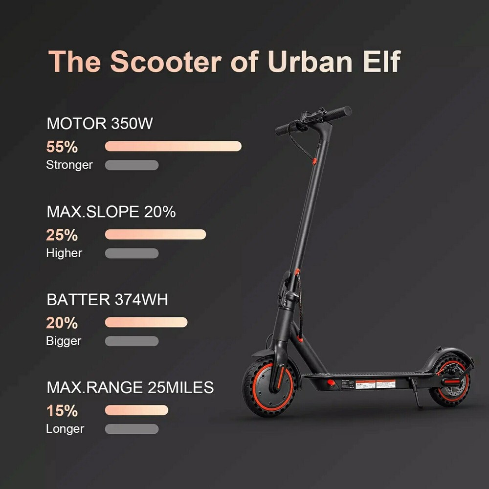 10.4AH 350W 26Mi Battery Range Electric Scooter Kids/Teens Foldable eScooter APP