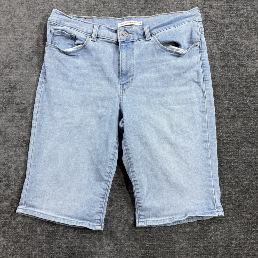 Levi's Women’s Size 29 Classic Bermuda Stretch Denim Summer Shorts Blue Jean