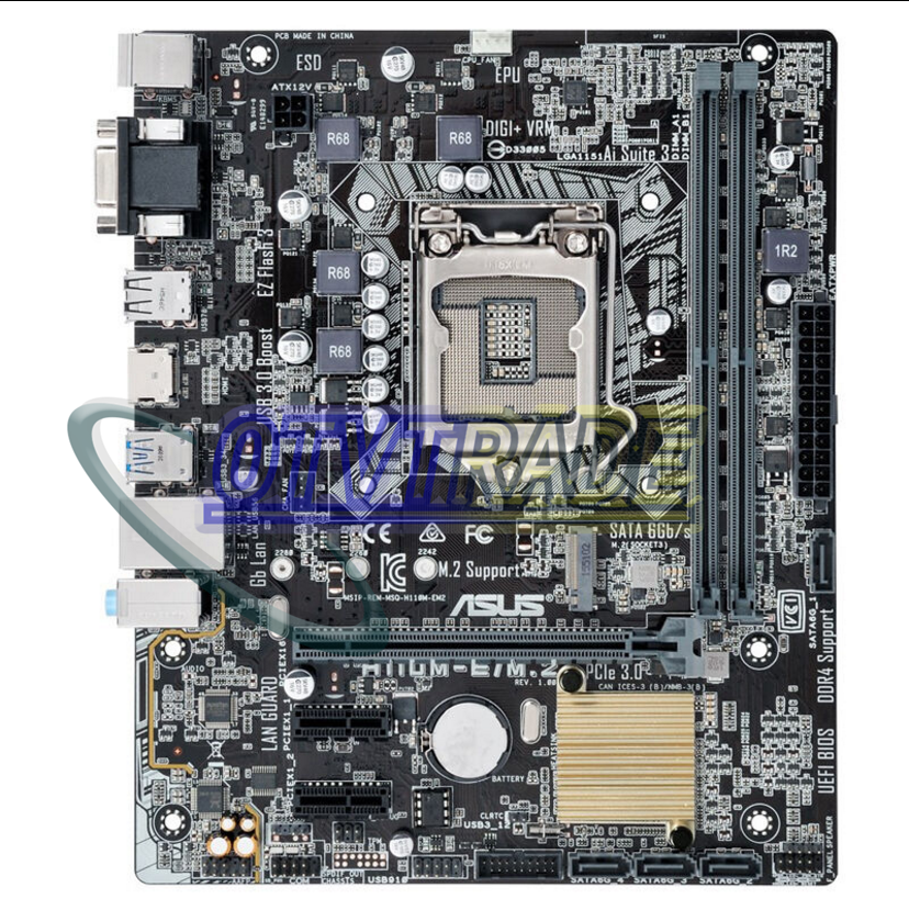 ASUS H110M-E M.2 LGA1151 DDR4 Micro ATX Motherboard with VGA Support up to 32GB RAM
