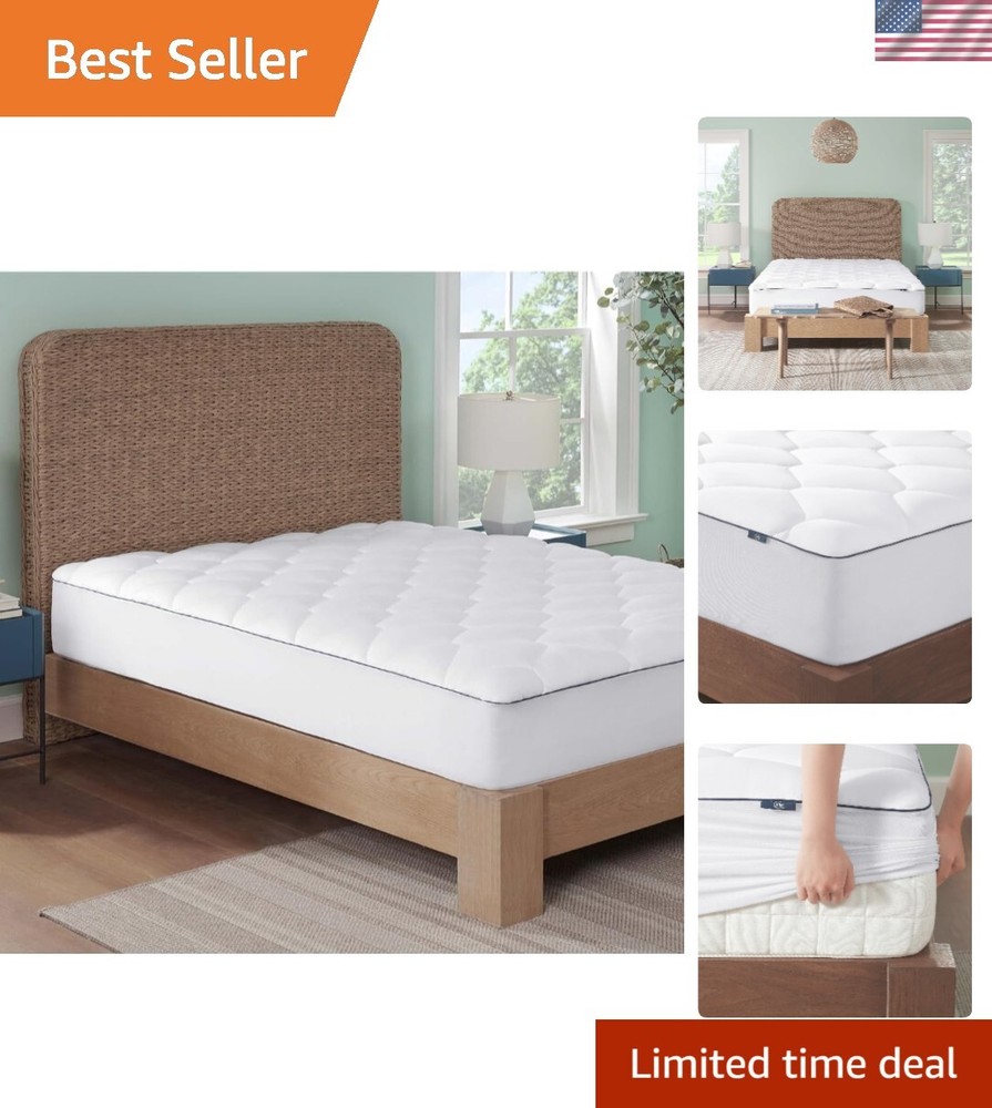 Ocean Breeze Elastic Breathable Pillow Top Mattress Pad Protector