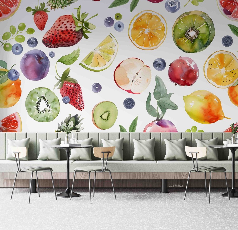 3D Fruit Watercolor Wall Murals Wallpaper Murals Wall Sticker 11