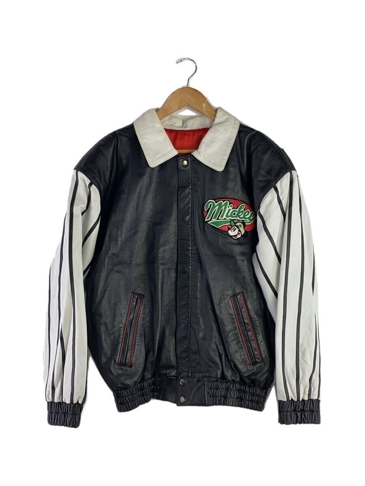 Disney Vintage Leather Jacket Blouson/M/Leather/Wht// 3970