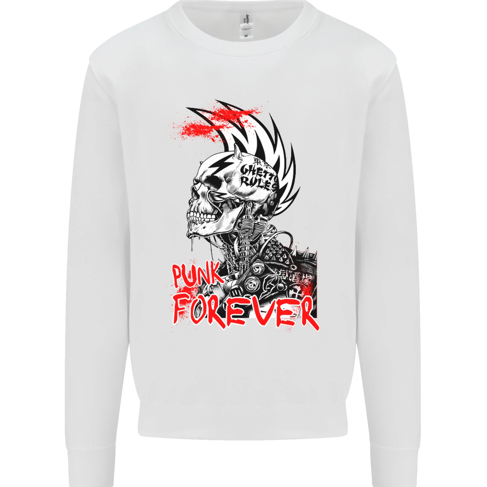 Punk Forever Rocker Skull Music Festival Mens Sweatshirt Jumper