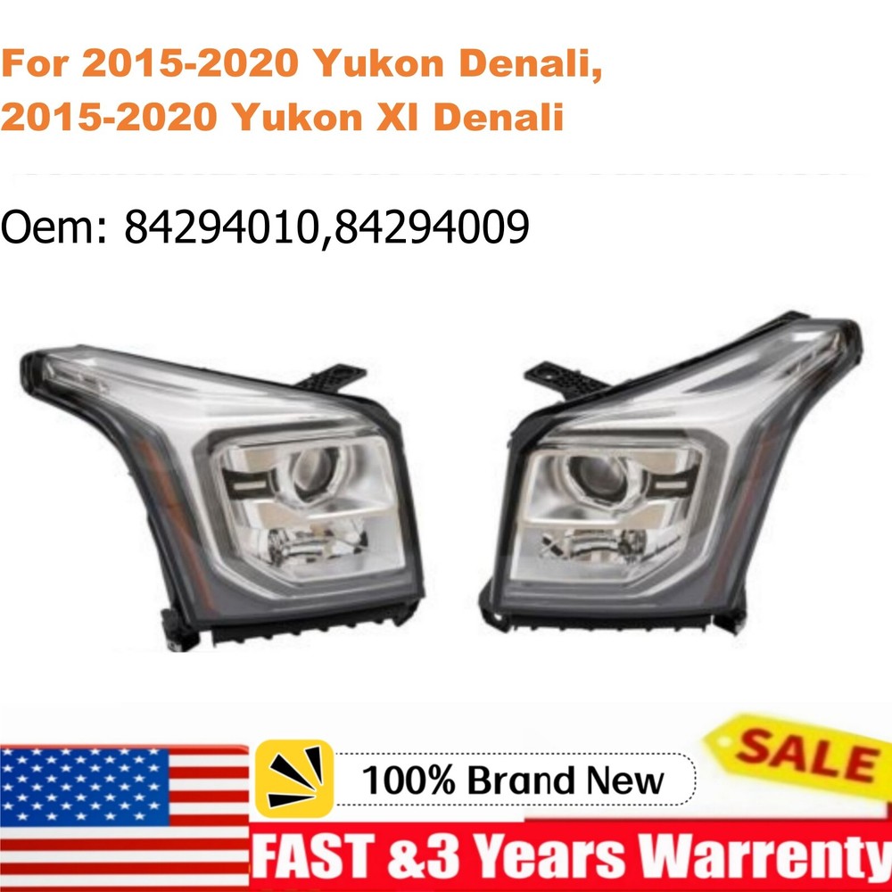 2015-2020 GMC Yukon XL HID Xenon LED Headlight Pair Left & Right