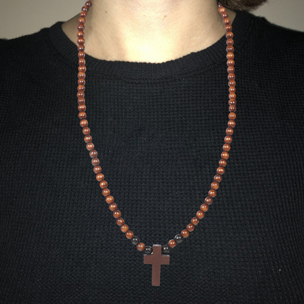 Cross Necklace for Men Necklaces Practical Men's Beaded Chain