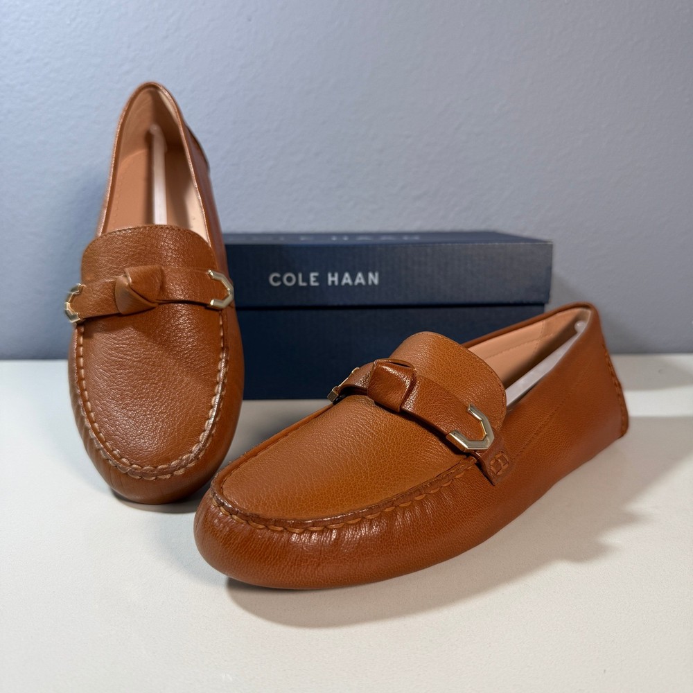 Cole Haan Evelyn Bow Driver Loafer Shoes Leather Women Size 6.5